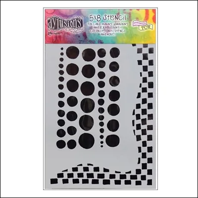 Ranger Stencil Chequered Dots Dylussions by Dyan Reaveley