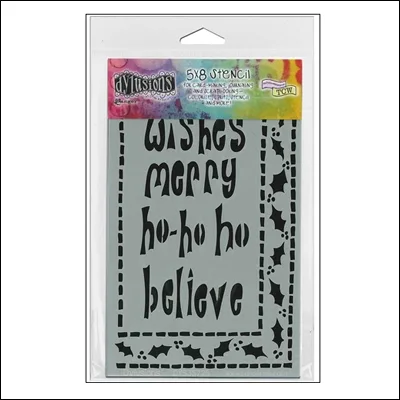 Ranger Stencil Ho Ho Ho Holly Dylussions by Dyan Reaveley