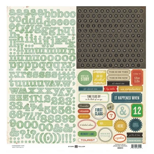 Crate Paper Cardstock Sticker Sheet Story Teller Collection
