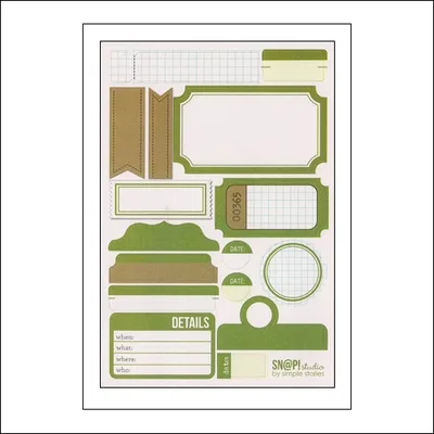 Simple Stories Label Stickers Green Snap Studio Collection