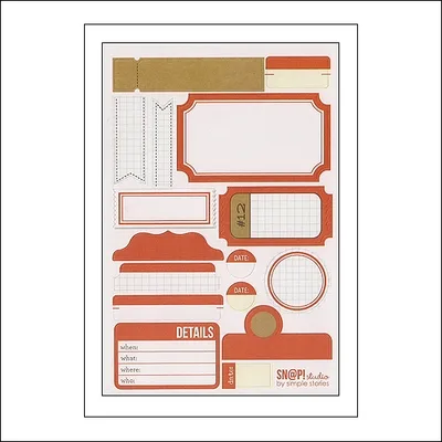 Simple Stories Label Stickers Orange Snap Studio Collection