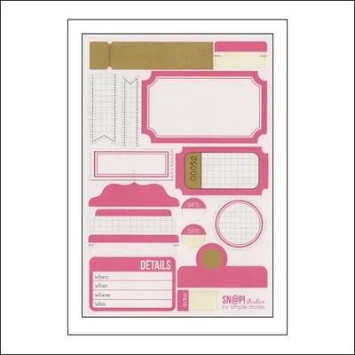 Simple Stories Label Stickers Pink Snap Studio Collection