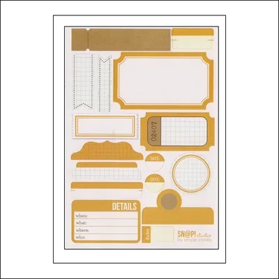 Simple Stories Label Stickers Yellow Snap Studio Collection