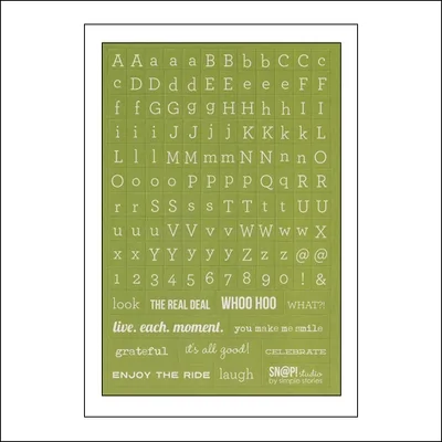 Simple Stories Typeset Stickers Green Snap Studio Collection