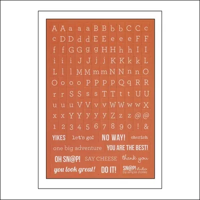 Simple Stories Typeset Stickers Orange Snap Studio Collection
