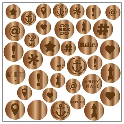 Studio Calico Wood Veneer Burnished Circles Atlantic Collection