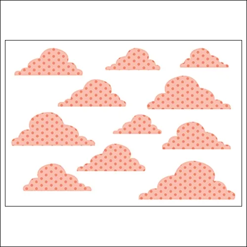 Studio Calico Rub Ons Clouds Pink Dots