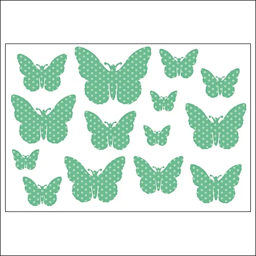 Studio Calico Rub Ons Butterflies Dots Teal