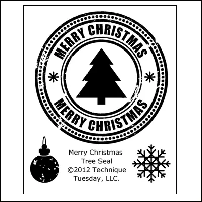 Technique Tuesday Clear Stamps Merry Christmas Tree Seal