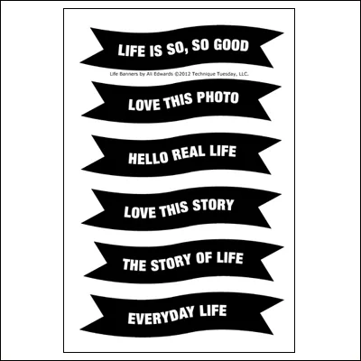 Technique Tuesday Clear Stamps Life Banners by Ali Edwards