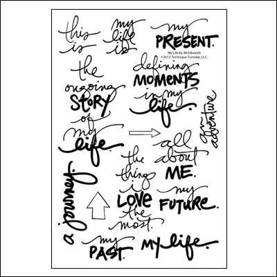 Technique Tuesday Studio AE Clear Stamps My Life December 2012 by Ali Edwards