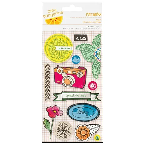 American Crafts Remarks Fabric Stickers Paint Sketchbook Collection by Amy Tangerine