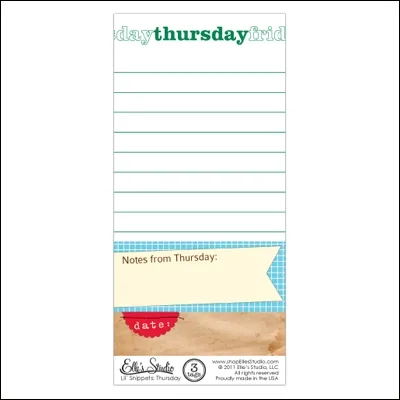 Elles Studio Lil Snippets Days Of The Week Thursday