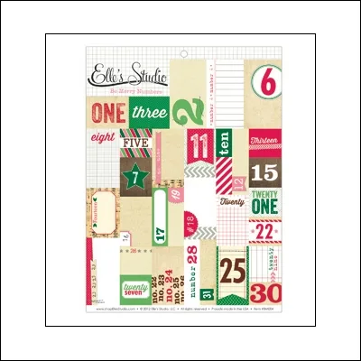 Elles Studio Number Cutouts Be Merry Collection