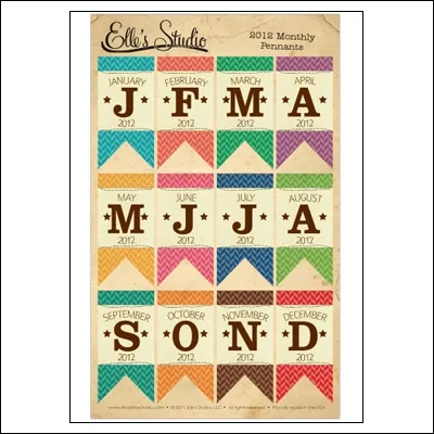 Elles Studio Pennants Monthly 2012