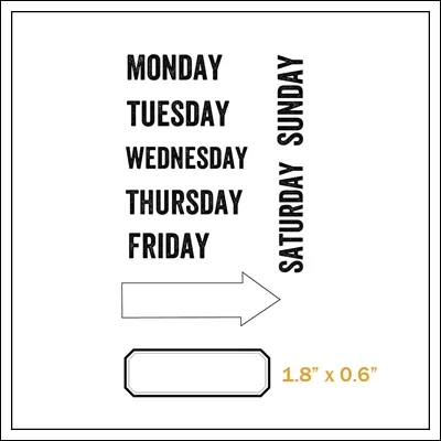 Evalicious Cling Stamp Set Days Of The Week