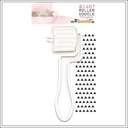 Glitz Design Giant Roller Doodle Triangles Raven Collection