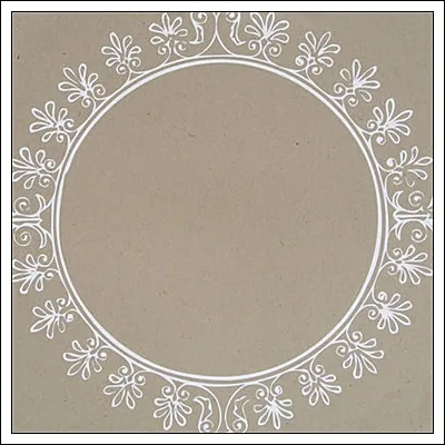 Hambly Screen Prints Kraft Paper Big Vintage Circle White