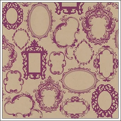 Hambly Screen Prints Kraft Paper Frame Wallpaper Magenta