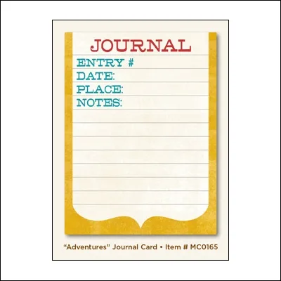 My Minds Eye Journal Card Dilly Dally Adventures Miss Caroline Collection