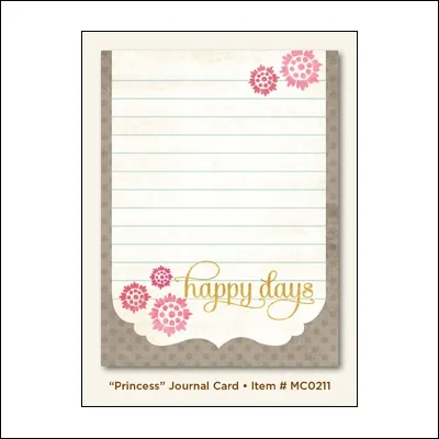 My Minds Eye Journal Card Dolled Up Princess Miss Caroline Collection