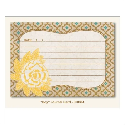 My Minds Eye Journal Card Nutmeg Boy Indie Chic Collection
