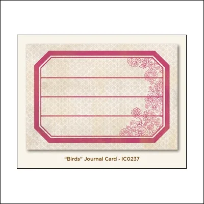 My Minds Eye Journal Card Saffron Birds Indie Chic Collection