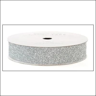American Crafts Glitter Tape Silver 3/8"