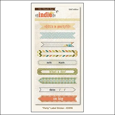 My Minds Eye Label Stickers Citron Party Indie Chic Collection
