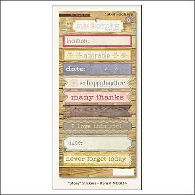 My Minds Eye Label Stickers Fiddlestick Story Miss Caroline Collection by Jen Allyson