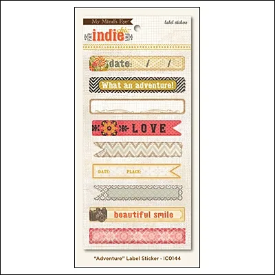 My Minds Eye Label Stickers Ginger Adventure Indie Chic Collection