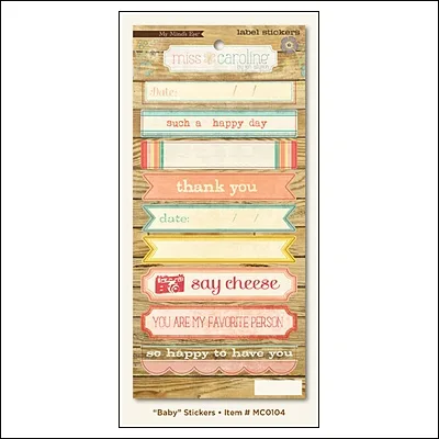 My Minds Eye Label Stickers Howdy Doody Baby Miss Caroline Collection by Jen Allyson