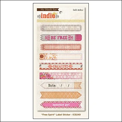 My Minds Eye Label Stickers Saffron Free Spirit Indie Chic Collection