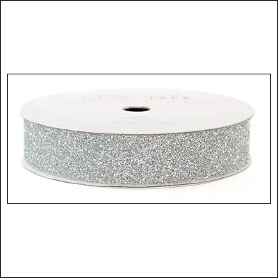 American Crafts Glitter Tape Silver 5/8"