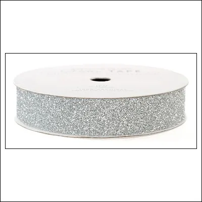 American Crafts Glitter Tape Silver 7/8"