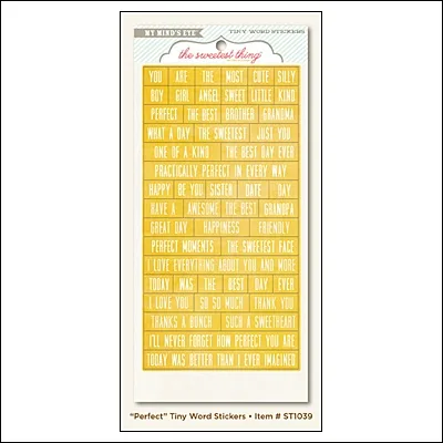 My Minds Eye Tiny Word Stickers Honey Perfect The Sweetest Thing Collection