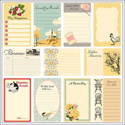 October Afternoon Journaling Cards Farmhouse Collection