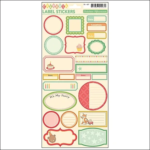 October Afternoon Label Stickers Cakewalk Collection