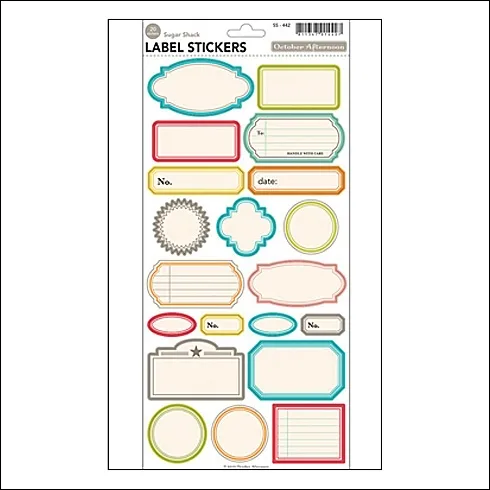 October Afternoon Label Stickers Sugar Shack Midway Collection