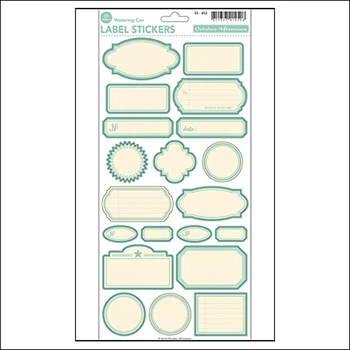 October Afternoon Label Stickers Watering Can Farm Girl Collection