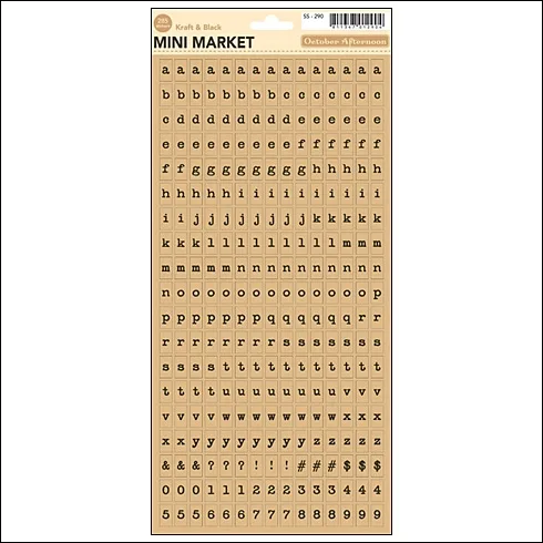 October Afternoon Mini Market Stickers Kraft and Black 5 and Dime Collection