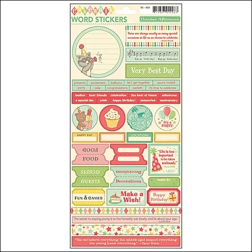 October Afternoon Word Stickers Cakewalk Collection