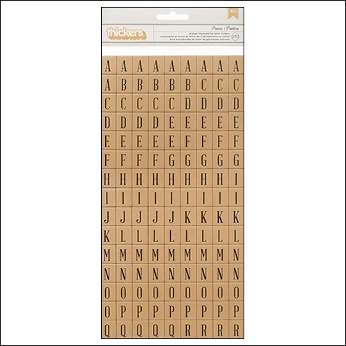 Pebbles Thicker Stickers Chipboard Tiles Prairie Kraft Walnut Grove Collection