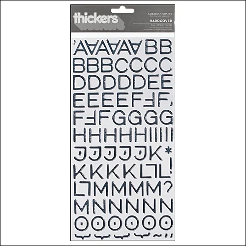 American Crafts Thicker Stickers Chipboard Hardcover Foil Silver