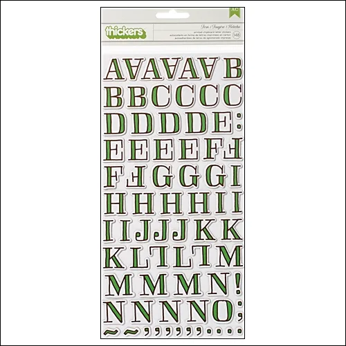American Crafts Thicker Stickers Chipboard Gardenia Fern Grass