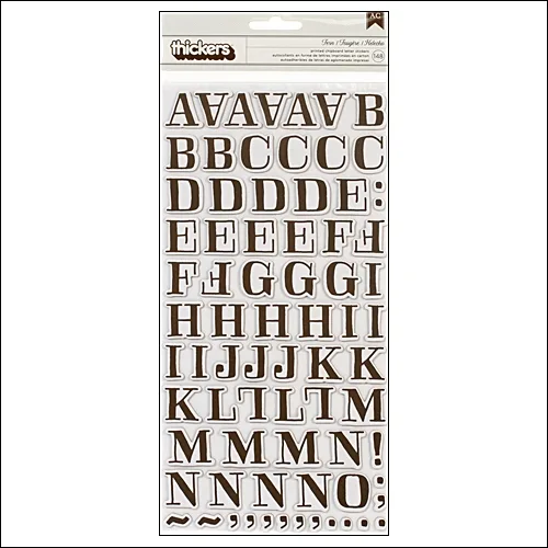 American Crafts Thicker Stickers Chipboard Gardenia Fern Chestnut