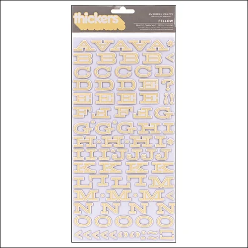 American Crafts Thicker Stickers Chipboard Fellow Yellow Peachy Keen Collection