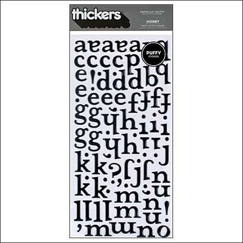 American Crafts Thicker Stickers Puffy Honey Black