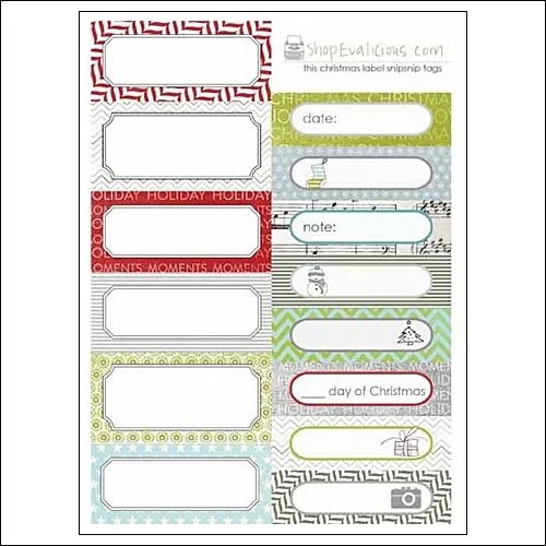 Evalicious Label Snipsnip Tags This Christmas Collection