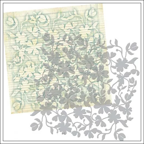 Prima Marketing Stencil 12x12 Flower and Leaf Swirls